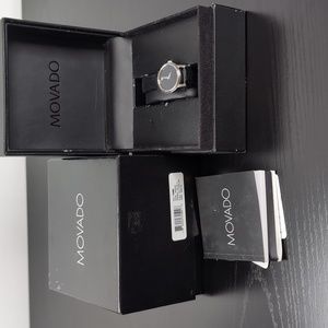 Movado Museum Stainless Steel and Leather Women's Watch